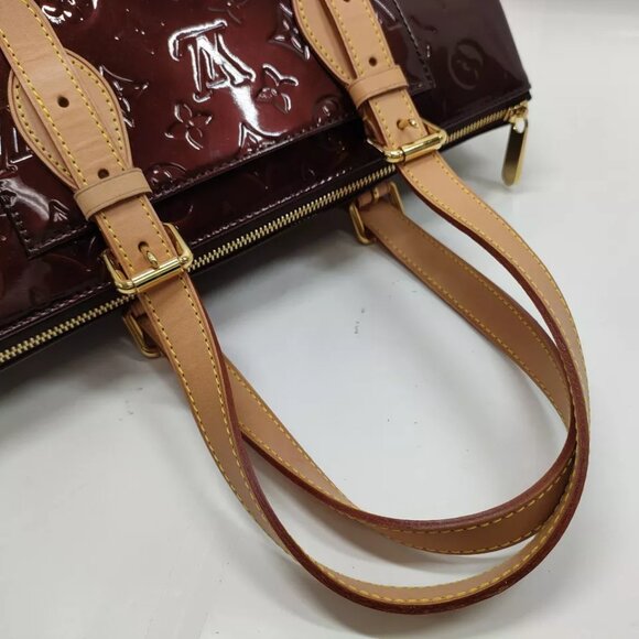 Louis Vuitton Burgundy and Tan Handbag - Picture 7 of 11